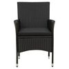 vidaXL Gartenst&uuml;hle mit Kissen 4 Stk. Poly Rattan Schwarz