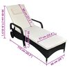 vidaXL Sonnenliege mit Rollen Poly Rattan Schwarz