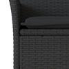 vidaXL 7-tlg. Garten-Essgruppe mit Kissen Schwarz Poly Rattan Glas