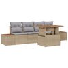 vidaXL Gartensofa-set 5 stk. Beige 100 x 55 x 73 cm Poly-Rattan