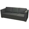 vidaXL 3-Sitzer Sofa Stoff Dunkelgrau