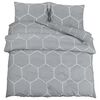 vidaXL Bettw&auml;sche-Set Grau und Wei&szlig; 240x220 cm Baumwolle