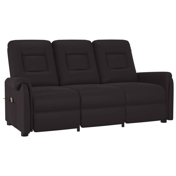 vidaXL 3-Sitzer Massagesessel Schwarz Kunstleder