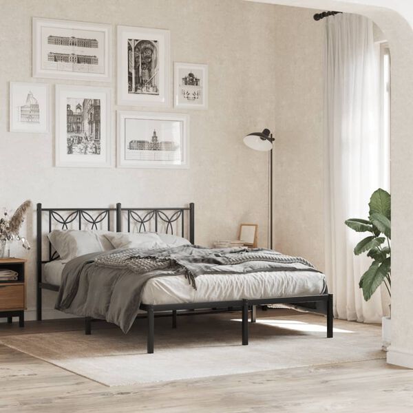 vidaXL Ersatz-Kopfteil Metall Schwarz 140 cm