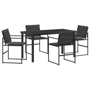 vidaXL Garten Essgruppe 5 pcs Schwarz 140 x 70 x 73 cm