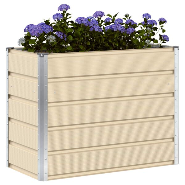 vidaXL Pflanzk&uuml;bel Elfenbein 480 x 50 x 45 cm Verzinkter Stahl