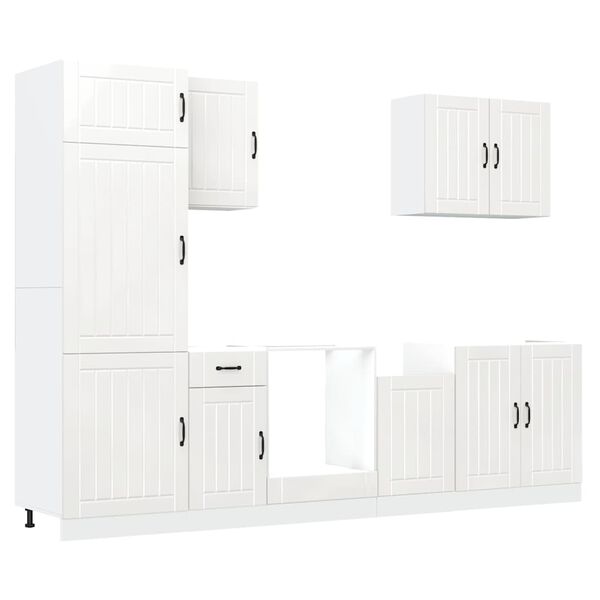 vidaXL 7-tlg. K&uuml;chenschrank-Set Lucca Wei&szlig; Holzwerkstoff