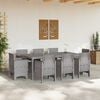vidaXL Garten Essgruppe 9 pcs Hellgrau Polt Rattan