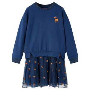 Kinderkleid mit Langen &Auml;rmeln Marineblau 92
