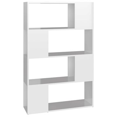 vidaXL Bücherregal Raumteiler Hochglanz-Weiß 80x24x124,5 cm