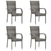 vidaXL 5-tlg. Garten-Essgruppe Poly Rattan Grau