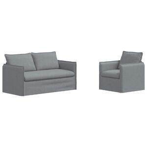 vidaXL Sofa Set 2 pcs Hellgrau 196 x 82 x 85 cm Stoff