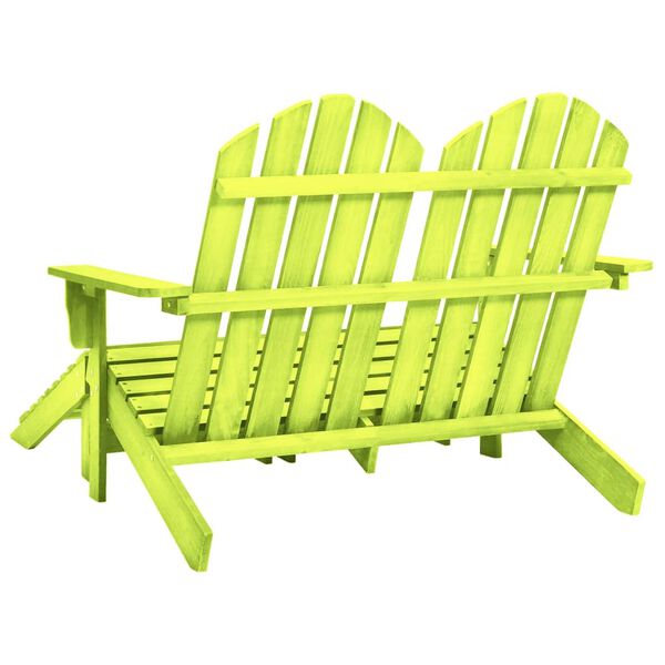 vidaXL Adirondack-Gartenbank 2-Sitzer mit Fu&szlig;teil Tannenholz Gr&uuml;n
