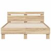 vidaXL Bettrahmen mit LED Sonoma 137 x 190 cm Holzwerkstoff