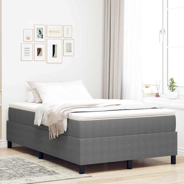 vidaXL Boxspringbett Hellgrau und Wei&szlig; 120 x 200 cm Cordstoff
