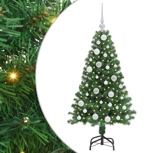 vidaXL Künstlicher Weihnachtsbaum mit 150 LEDs mit Ständer Grün 120 cm