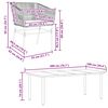 vidaXL 7-tlg. Garten-Essgruppe mit Kissen Schwarz Poly Rattan Glas
