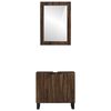 vidaXL Badezimmerm&ouml;bel-Set mit Regal 2 pcs Walnussbraun Holzwerkstoff