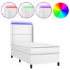vidaXL Boxspringbett mit Matratze & LED Wei&szlig; 100x200 cm Kunstleder