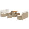 vidaXL Garten-Sofa-Set mit Speicher 9 pcs Beige Poly Rattan