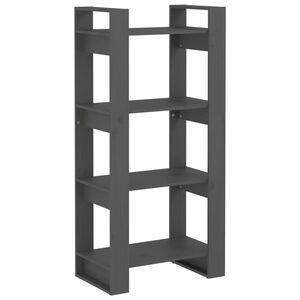 vidaXL B&uuml;cherregal/Raumteiler Grau 60x35x125 cm Massivholz