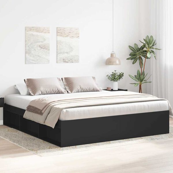vidaXL Bettgestell Schwarz 200x200 cm