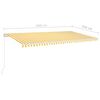 vidaXL Markise Manuell Einziehbar mit LED 600x350 cm Gelb & Wei&szlig;