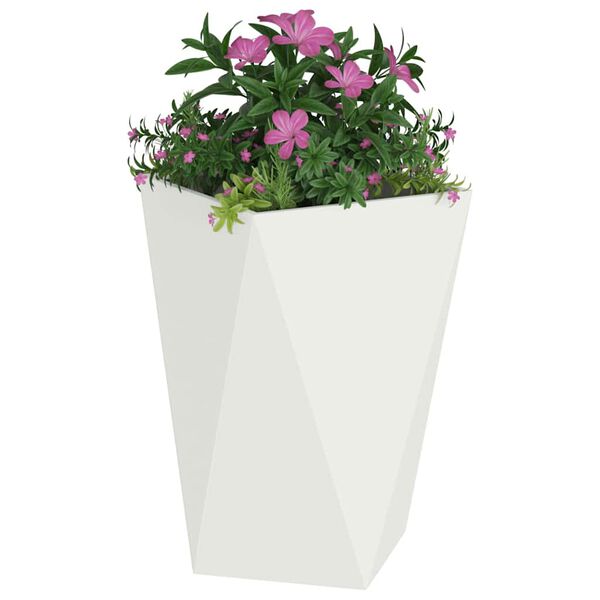vidaXL Pflanzk&uuml;bel 2 pcs Wei&szlig; 50 x 50 x 75 cm Stahl