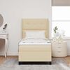 vidaXL Boxspringbett mit Matratze mit Kopfteil Creme 80 x 200 cm Stoff