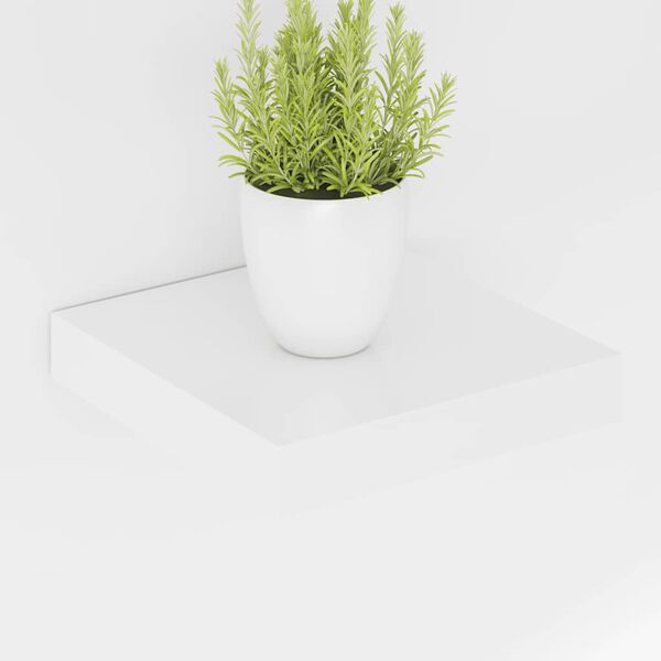 vidaXL Schweberegale 4 Stk. Hochglanz-Wei&szlig; 23x23,5x3,8 cm MDF
