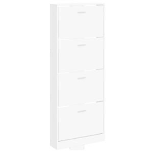 vidaXL Schuhschrank Wei&szlig; 59x17x150 cm Holzwerkstoff