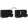 vidaXL Waschbeckenschrank mit T&uuml;r Schwarz Eichen-Optik 80 x 33 x 60 cm