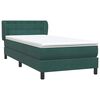 vidaXL Boxspringbett mit Matratze Dunkelgr&uuml;n 100x210 cm Samt