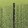 vidaXL Zaun mit Pfosten Grau 0,8 x 50 m Stahl und PVC