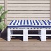 vidaXL Palettenkissen Blau Wei&szlig; Gestreift 120x80x12 cm Stoff