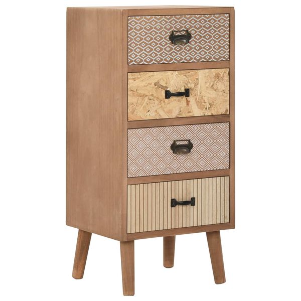 vidaXL Beistellschrank mit 4 Schubladen Braun 34,5x30x74,5 cm MDF
