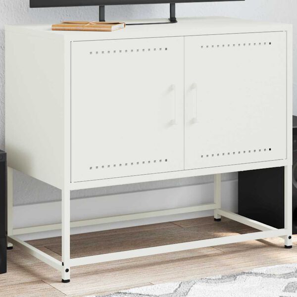 vidaXL TV-Schrank Wei&szlig; 68,5x39x60,5 cm Stahl