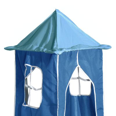 vidaXL Kinderhochbett mit Turm Blau 90x190 cm Massivholz Kiefer