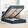 vidaXL Ottoman-Bett mit Matratze & LEDs Dunkelblau 120x200 cm Samt