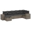 vidaXL 7-tlg. Garten-Sofagarnitur mit Kissen Grau Poly Rattan