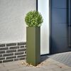 vidaXL Pflanzk&uuml;bel 2 Stk. Olivgr&uuml;n Dreieckig 30x26x75 cm Stahl