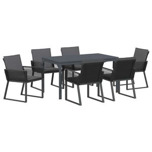 vidaXL Garten Essgruppe 7 stk. Anthrazit Poly-Rattan