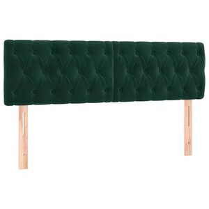 vidaXL Kopfteile Dunkelgr&uuml;n 144x7x78/88 cm Samt