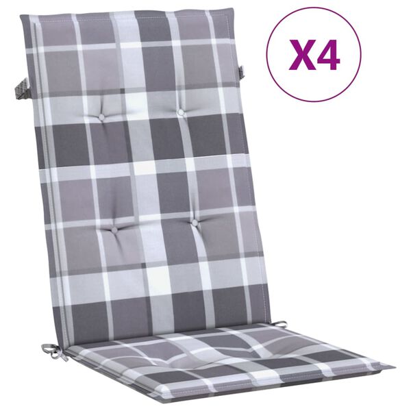 vidaXL Gartenstuhlauflagen f&uuml;r Hochlehner 4 Stk. 120x50x3cm Stoff