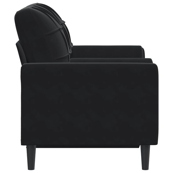 vidaXL 2-Sitzer-Sofa mit Zierkissen Schwarz 120 cm Samt