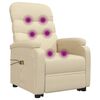 vidaXL Massagesessel mit Aufstehhilfe Creme Stoff