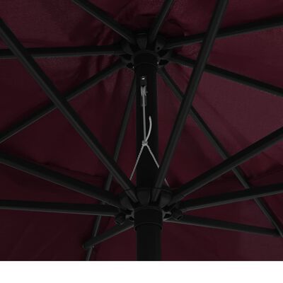 vidaXL Sonnenschirm mit Metall-Mast 390 cm Bordeauxrot