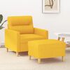 vidaXL Sessel mit Hocker Hellgelb 60 cm Stoff