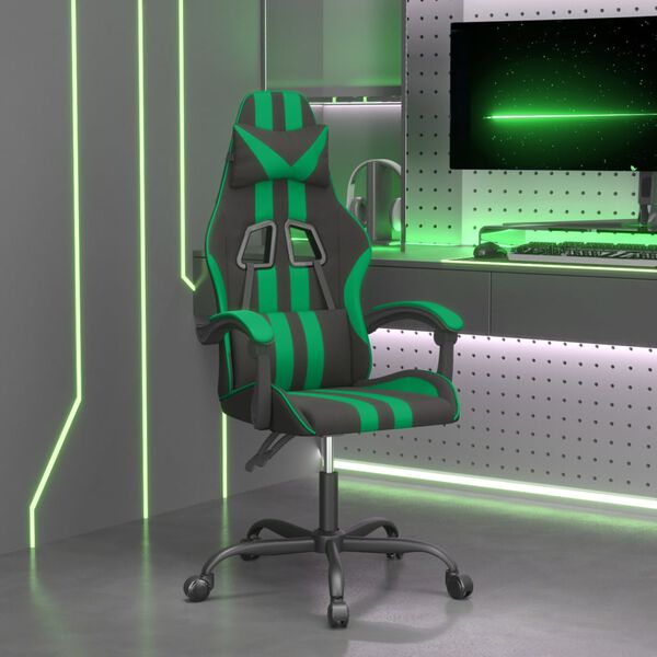 vidaXL Gaming-Stuhl Schwarz und Gr&uuml;n Kunstleder