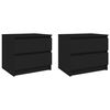 vidaXL Nachttische 2 Stk. Schwarz 50x39x43,5 cm Holzwerkstoff